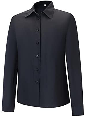 MISEMIYA - Camicia Cameriera Donna Maniche Lunghe - Divisa OSPITALITÀ Donna - 8726 - X-Large, Nero