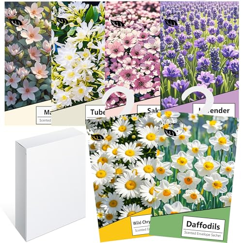 6pcs Wäscheduft Schrank Duftsäckchen Kleiderschrank Dufterfrischer, Schrankduft Frische, Duftbeutel Kleiderschrank Duft Hanging Beutel, Schrankdeo Natürlichen Geruch Sachet (6hybrid)