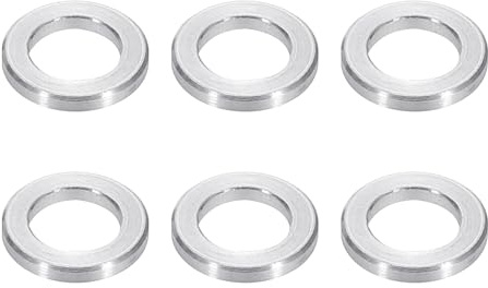 PATIKIL Rondelles en Aluminium M6, 6pcs Entretoise Métallique à Vis Ronde, Rondelle Plate pour Vis Tige Écrous Boulons, Bague d'Écartement en Métal 6.2mm ID x 10mm OD x 1.5mm Hauteur