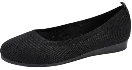 Ballerinas Women's Ballerina Shoes Summer Shoes Flat Barefoot Shoes Elegant Low Shoes for Women and Girls Comfortable Sporty Espadrilles Dirndl Barefoot Summer Leisure Fashion, 03 Black, 9 UK