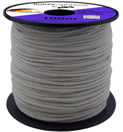 Baumwollseil 2mm Natur – 100m – 8-Fach geflochten – Naturseil für Makramee, Deko & DIY