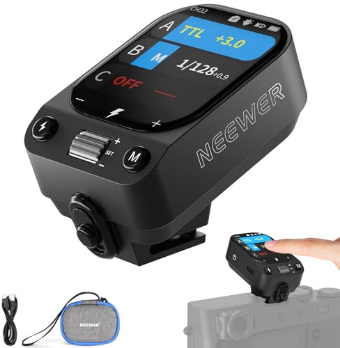 NEEWER QZ-F TTL Funk Blitz Auslöser, kompatibel mit Fujifilm Kameras Fuji X100VI, X100V, XT30 II, XT5, XT50, 1/8000s HSS TCM Schalter, 1000mAh Akku, OLED Touchscreen für 2,4GHz Q System