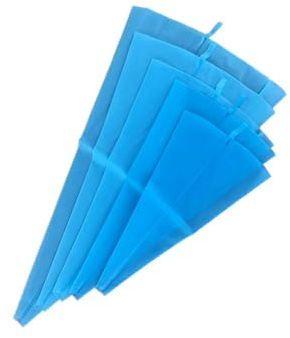 Set of 4 Premium Silicone Piping Bags - Reusable Baking Bags for Fondant, Icing & Cupcakes - Includes 4 Piping Nozzles & Storage Case (Blue, One Set of 4)