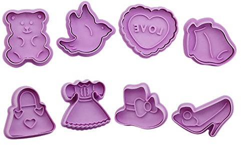 2 set di formine per biscotti per San Valentino Pasqua zucchero con stantuffo francobolli decorazione per feste piccoli set di taglierina per la cottura