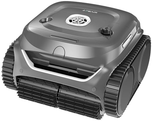 WYBOT C2 Robot Piscine sans Fil pour Piscines Enterrées 150㎡, Double Filtration, 3 Moteurs, Aspiration Puissante, Nettoyage Parois & Ligne d'eau, 180 Min, App(Gris Blanc)