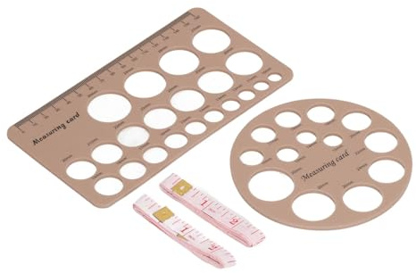 Haofy Nipple Measurement Tool, Silicone Accurate Flange Sizing Ruler for Breast Pump Use with 21 Measurement Holes for Comfort (Light Brown)