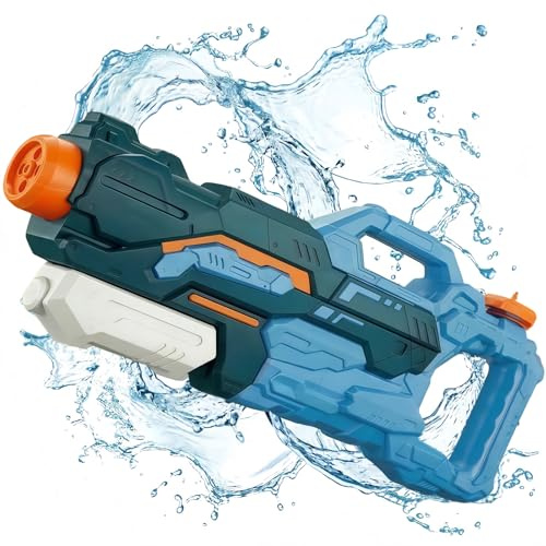 Vivyklfc Wasserpistolen für Kinder & Erwachsene, 1500ml Wasserspritzpistole mit 10m Reichweite & 4-in-1 Düse,360° auslaufsicher Super Soaker Spritzpistole Wasser Spielzeug