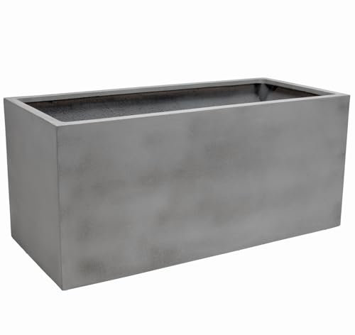 VIVANNO Bac à Plantes Bac à Plantes en Fibre de Verre Design béton Gris Maxi - 30x60x30 cm