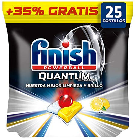 Finish Quantum Ultimate Pastillas Lavavajilllas, Limón - 25 Unidades