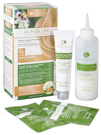 Tinta per Capelli Permanente 8.0 Biondo Chiaro 155ml - Alkemilla