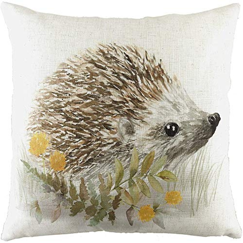 furn. Evans Lichfield Woodland Kissenbezug, Igel, 43 x 43 cm, Weiß