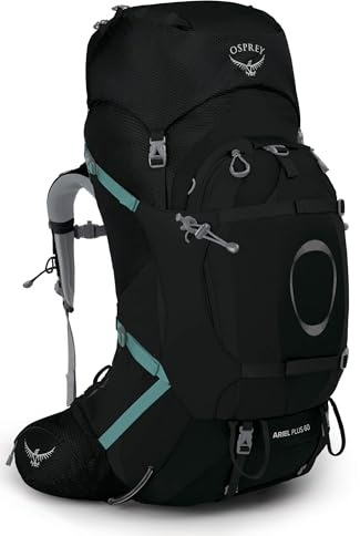 Osprey Damen Ariel Plus 60 Rucksack, Schwarz, WM/L