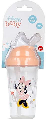 Stor Bicchiere con Cannuccia flessibile per Bambini con grafica Disney Minnie da 295 ml, senza BPA, Lavabile e Riutilizzabile