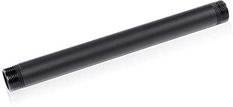 pamo Temperguss Rohr für Möbelbau mit 3/4 Zoll Gewinde für DIY – 60 cm | Kleiderstange im Industrial Loft Design | Pulverbeschichtet Wasserrohr in schwarz für Do-It-Yourself Kleiderschrank