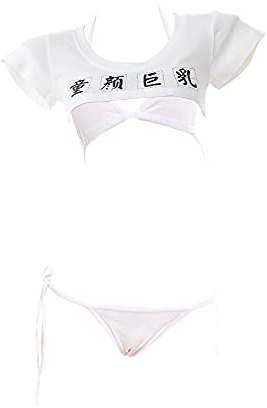 SINROYEE Cosplay para mujer, Blanco 2 (con bikini), Large