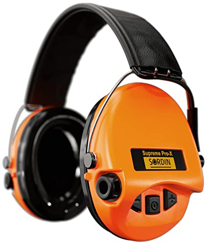 Sordin PRO X Casco electrónico - Protección auditiva - Orejeras 75302-X/L-14-S - SNR : 25 dB - Amplifican los snidos ambientales - Naranja