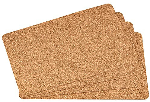 Platzset aus Kork | 4er Set | 44 x 29 cm dekorative Kork Tischsets für Esstisch und Küche | Unterlage für Teller Gläser Pfannen und Tassen | nachhaltige Platzdeckchen aus Naturkork