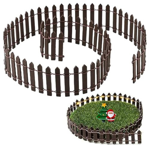 Valla de Jardín en Miniatura, Pequeña Cerca de Madera para Decoraciones, Bricolaje, Árbol de Navidad y Borde de Jardín