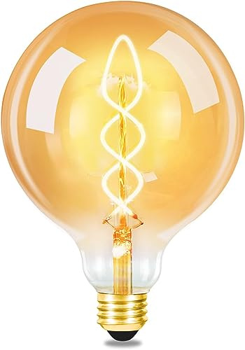 GBLY 1 pz LED E27 lampada vintage - G125 Edison Light Bulb 2700K 4W bianco caldo lampada ad incandescenza filamento vetro retrò antico lampada a risparmio energetico per hotel