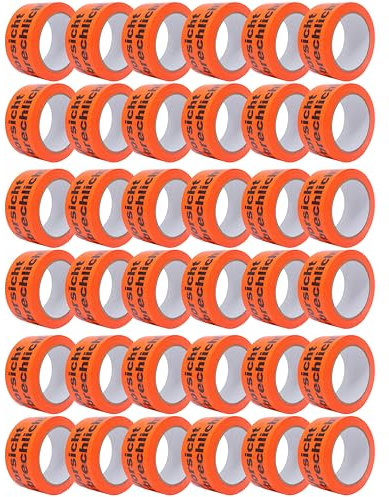 gws Lot de 36 rouleaux de ruban adhésif d'avertissement en PVC - Orange couloir - Ruban adhésif d'emballage solide de qualité professionnelle - Ruban d'avertissement - 50 mm x 66 m
