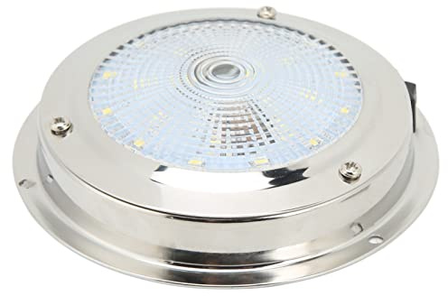 Tbest Lumière de Courtoisie Marine, Plafonnier RV IP65 Boîtier en Acier Inoxydable 316 étanche DC12‑24V Lampe de Courtoisie Marine