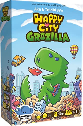 Asmodee Cocktail Games Happy City – Erweiterung: Grozilla – Gesellschaftsspiele – Kartenspiel – Familienspiel – Kinderspiel ab 10 Jahren – 2 bis 5 Spieler – 30 Minuten – französische Version