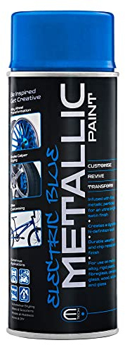 BITS4REASONS E-TECH Electric Blue Formula Metallic Spray Paint for Automotive, Bikes, Scooters, Models, Hobbies Home & DIY. For Use On Metals, Alloy, Rigid Plastic, & More- Heat Rated Up To 180°c