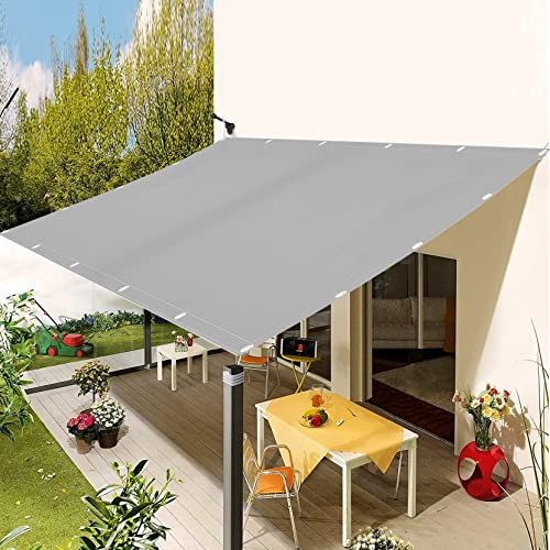 Balkonbespannung reißfest 2.4 x 4.5 m,Atmungsaktiv Sonnenschutz Windschutz, Sonnenschutz Windschutz Schattenspender,Beschattung Terrasse, für Terrasse, Garten, Balkon, Hellgrau