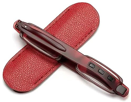 Lanomi Kompakte Faltbare Lesebrille Damen Herren 360 Grad Drehung Lesehilfe Leicht TR90 Sehhilfe Klein Schmal Zusammenklappbare Brille mit Lederetui