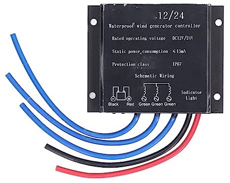 Candeon 600w Controlador De Carga De Viento, 12v/24v Controlador De Generador De Turbina Eólica, Regulador De Carga Turbina Eólica Impermeable Aerogenerador Controlador Controlador De Turbina Eólica