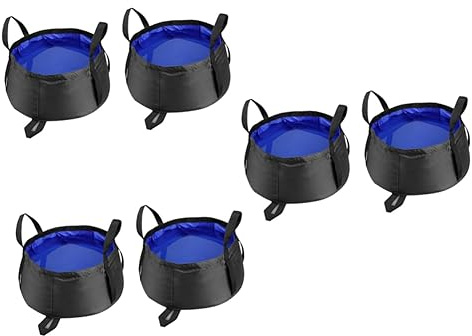 Toddmomy 6piezas Bañera Portátil Para Camping y Actividades Al Aire Doble Resistente y Ligera Para Lavado De Manos Platos y Ropa De Azul Real
