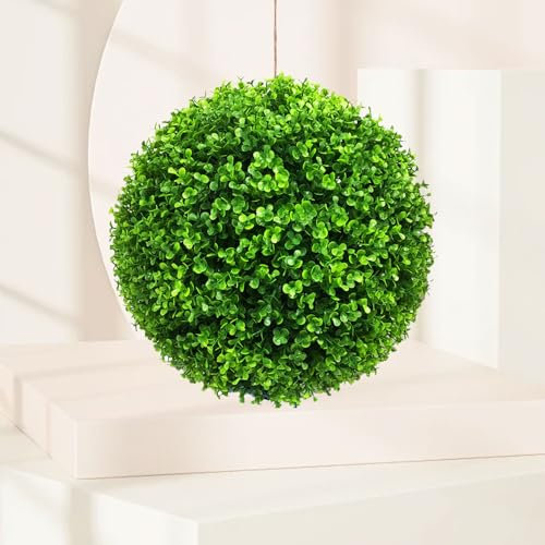 ATYUJKB Buchsbaumkugel Künstlich Künstlicher Pflanzenball Dia 30cm, Künstliche Pflanzendekoration Grün Kunststoff Pflanze Kugel, Ball Aus Kunstrasen Pflanzenkugel Grasball Hochzeitsdeko Rustikale
