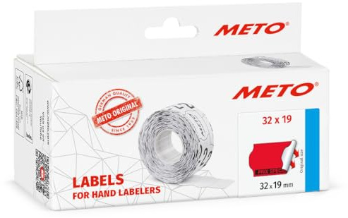 Meto Preisauszeichner Etiketten Vordruck « Prix Spécial » (32x19 mm, 2-zeilig, 5.000 Preisetiketten, fluor rot, permanent