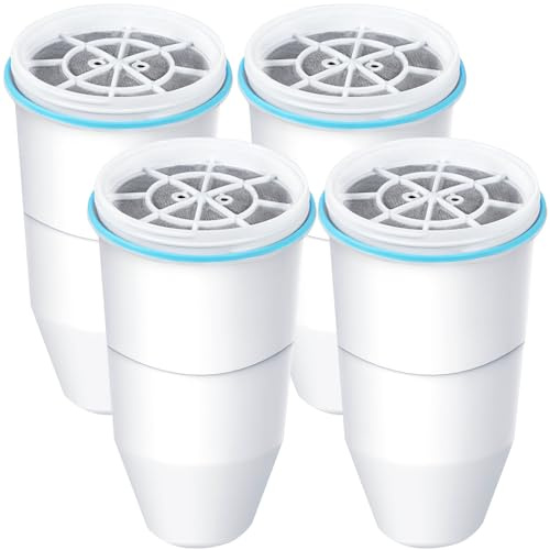VIPHASES 6-Stage 0 TDS Water Filter Replacement for Zero Pitchers, 4-Pack