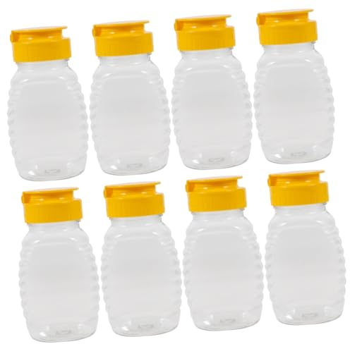 BESPORTBLE 8 Pièces bouteille de miel bouteille à presser au miel de à presser de sauce un pot d'épopées s de stockage de sauce Réutilisable