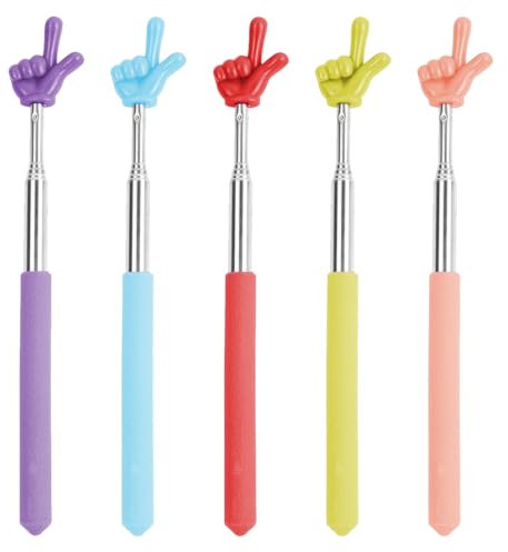 SGERUFZ 5 Pcs Puntero Telescópico Extensible de Mano con Cordón Ideal para Maestros y Educación en el Hogar Disponible en 5 colores