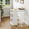 YITAHOME Breakfast Bar Table, Bar Table Set with Bar Stools, 2, Bar Table and Stools Set Dining Bar Tables Footrest and Storage Shelf for Kitchen Dining Room Pub Industrial Steel Frame(White)