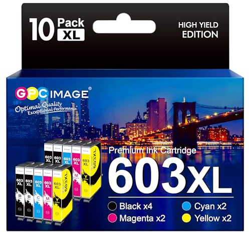 GPC IMAGE 603 XL 603XL Druckerpatronen Kompatible für Epson 603 603 XL Multipack für Druckerpatronen Epson XP 3100 XP 3200 XP 3105 XP 2100 XP 4100 XP 4150 Workforce WF 2830 WF 2835 (10er-Pack)