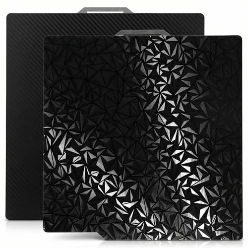 QWORK® Doppelseitige PEO+PET Druckplatte Kompatibel mit Bambulab 3D Drucker - 257x257mm Federstahl Textured Surface für PLA und PETG