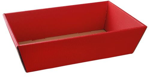 Geschenkkörbe, Präsentkörbe, Wellpappe, rechteckig, Rot, 33,6 x 19,6 x 11 cm, 25 Stück