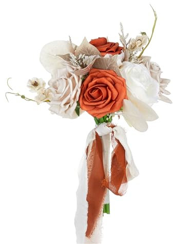 Morain Stilvoller Kunstblumen Hochzeitsstrauß Wunderschöner Braut Handstrauß Seidenblumen Arrangement Für Hochzeiten Auf Dem Land