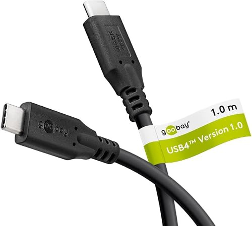 goobay Câble USB-C Gen 4-Câble de charge rapide de 100 W et 40 Gbits de transfert de données (PD)/Câble de charge de type C Câble de données Thunderbolt 3 et 4/MacBook, iPad, HP, Dell, 1 m / 74191