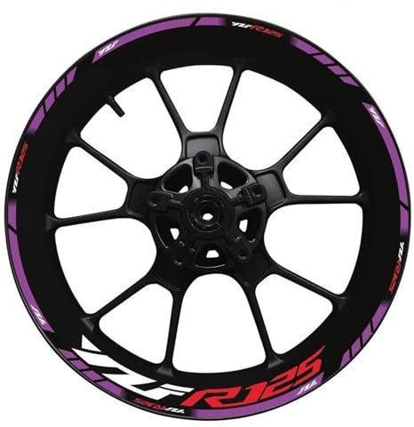 Moto Llantas Pegatinas Pegatinas Para Llantas De Motocicleta De 17 Pulgadas, Cinta Adhesiva Reflectante Para Buje De Rueda, Para Y&amaha YZF R125 YZFR125 YZF-R125 2022 Ruedas Calcomanías(Color 20)