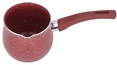 Pentola per il Latte, Mini Casseruola Antiaderente in Lega di Alluminio, 10 Cm, Manico Singolo, scaldacaffè, Pentola Bollente per caffè, Burro, Cioccolato (Rosso)