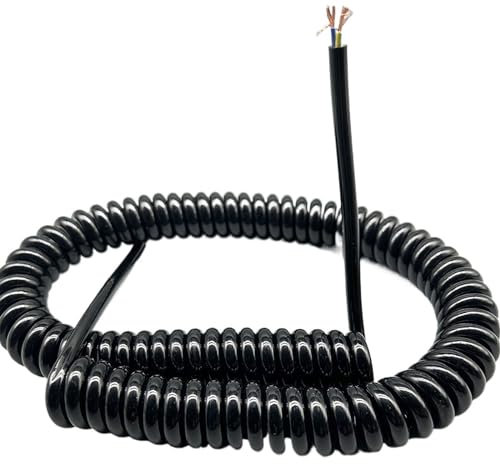 Gewundene Spirale Stretch 3 Meter 3-adriges Teleskop-Federkabel 0,5 mm 0,75 mm 1 mm 1,5 mm 2,5 mm 4,0 mm Quadratisches Netzwerkkabel Netzkabel Spanndraht(1.5mm2)