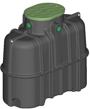 FLORANTIA Sammelgrube schmal 3000 Liter Aqua-Waste | mit doppelwandig isoliertem Deckel | Zisterne für Abwasser
