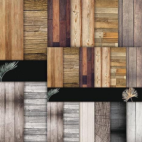 48 Blätter Scrapbook Papier 30x30 cm Dekoratives Craft Papier mit Holz Texturen und Muster für DIY Herstellung von Scrapbook und Fotoalbum Dekoration