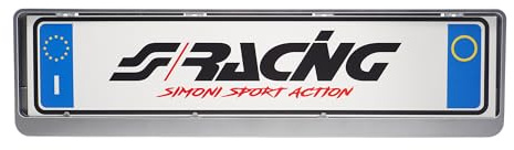 Simoni Racing PTX/G Portatarga Universale Posteriore, Supporto Targa Auto Standard EU - Piastra per Targhe Auto, Grigio