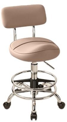 JIFGWBSP Tabouret De Selle, Tabouret Pivotant Mobile À 360 °, Tabouret De Selle Réglable en Hauteur avec Dossier, for Bureau/Salon De Beauté/Maison, Charge 100 Kg(Color 2)