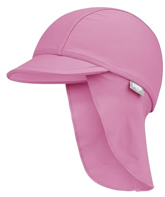 Sterntaler Schirmmütze Nackenschutz Uni – Leichte Kindermütze aus Bademodenstoff mit Elasthan, unifarben, mit Nackenschutz und UV-Schutz 50+